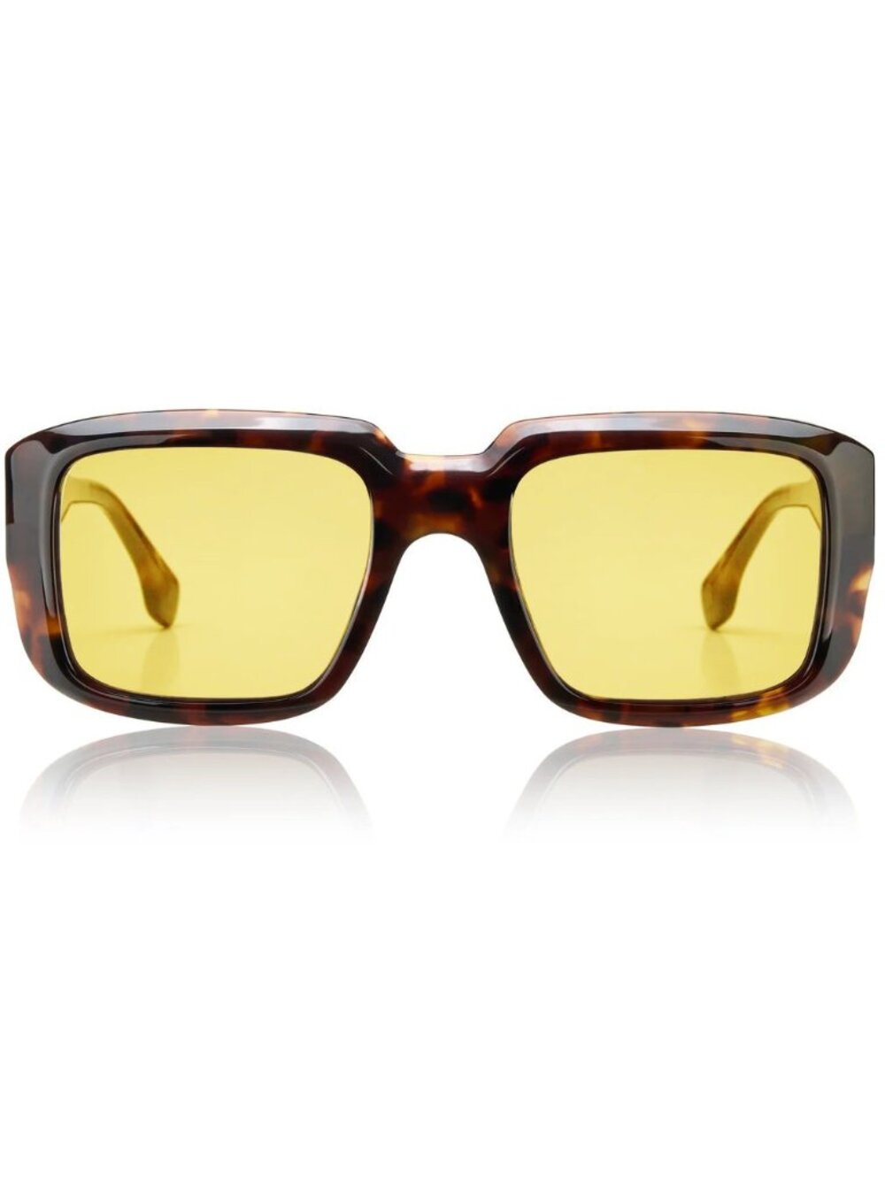 New Raval Eyewear Men's Sunglasses Havana Square Yellow Lens Acetate Frame LOBO